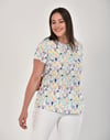 Kaktüs Baskılı Basıc T-Shirt EKRU 