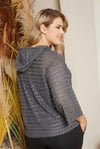 Kapşonlu File Sweat-GRİ