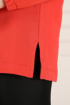 Kapşonlu Yırtmaçlı  Sweat-ORANJ
