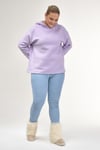 Polar Kumaş Kapüşonlu Sweat-LİLA