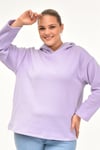 Polar Kumaş Kapüşonlu Sweat-LİLA