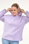 Polar Kumaş Kapüşonlu Sweat-LİLA
