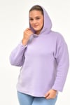 Polar Kumaş Kapüşonlu Sweat-LİLA