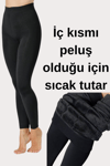 Sıcak Tutan İç Kısmı Peluş Tayt Çorap-SİYAH