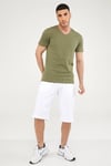 V Yaka Erkek Basic Tshirt-HAKİ