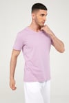 V Yaka Erkek Basic Tshirt-LİLA