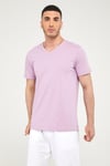 V Yaka Erkek Basic Tshirt-LİLA