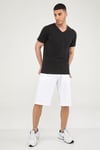 V Yaka Erkek Basic Tshirt-SİYAH