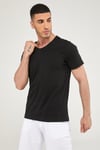 V Yaka Erkek Basic Tshirt-SİYAH