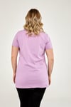 V Yaka Yırtmaçlı Basıc T-Shirt LILA