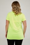 V Yaka Yırtmaçlı Basic Tshirt-NEON SARI