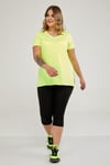 V Yaka Yırtmaçlı Basic Tshirt-NEON SARI