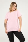 Yuvarlak Yaka Basic Tshirt-PEMBE