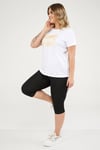 Yuvarlak Yaka Önü Nakışlı Tshirt-BEYAZ