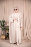 2'li Keten Takım Abaya - Bej 