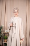 2'li Keten Takım Abaya - Bej 