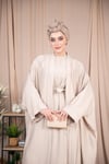 2'li Keten Takım Abaya - Bej 