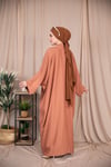 2'li Takım Keten Abaya - Taba