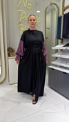 DEFNE ABAYA - MOR & ŞAL & İÇLİK TAKIM