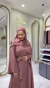 İnci Şerit Abaya Gül Kurusu