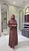 İnci Şerit Abaya Gül Kurusu