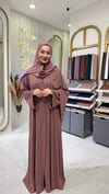 İnci Şerit Abaya Gül Kurusu