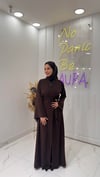 İnci Şeritli Abaya-Acı Kahve