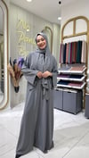 İnci Şeritli Abaya - Füme