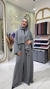 İnci Şeritli Abaya - Füme