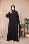 İnci Şeritli Abaya - Siyah