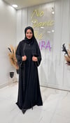 İnci Şeritli Abaya- Siyah