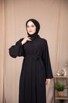 İnci Şeritli Abaya - Siyah