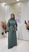 İnci Şeritli Abaya - Su Yeşili 
