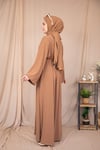 İnci Şeritli Abaya - Vizon