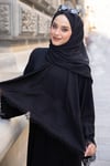 Kolu Güpürlü Abaya - Siyah 