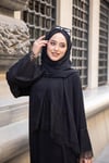 Kolu Güpürlü Abaya - Siyah 