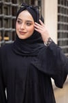 Kolu Güpürlü Abaya - Siyah 