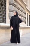 Kolu Güpürlü Abaya - Siyah 
