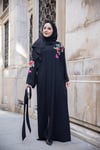 Nakışlı Abaya - Siyah