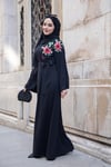 Nakışlı Abaya - Siyah