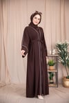 Omuz Biyeli Abaya - Acı Kahve