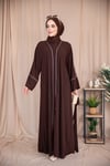 Omuz Biyeli Abaya - Acı Kahve