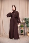Omuz Biyeli Abaya - Acı Kahve