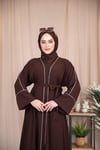 Omuz Biyeli Abaya - Acı Kahve