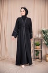 Omuz Biyeli Abaya - Siyah