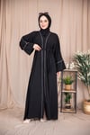 Omuz Biyeli Abaya - Siyah