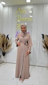 Taş Şerit Abaya - Bej 
