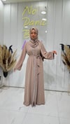 Taş Şerit Abaya - Bej 