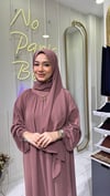 Yaka Büzgülü Elbise-Gül Kurusu