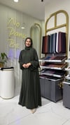 Yaka Büzgülü Elbise - Haki